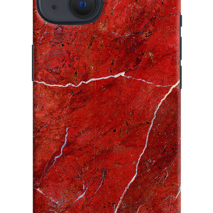 Red Marble Design iPhone 13 Hard Case Back Cover by Casekaro