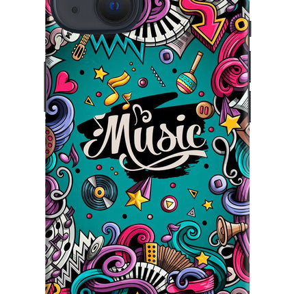 Music Graffiti iPhone 13 Hard Case Back Cover by Casekaro