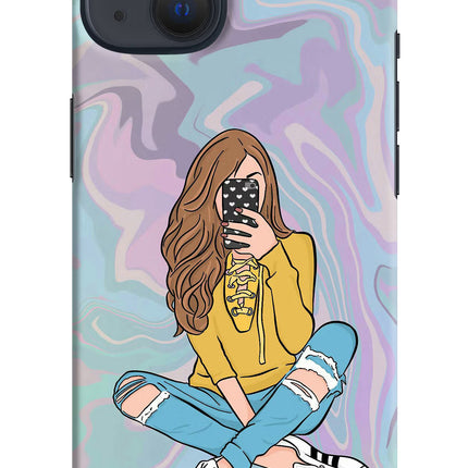 Selfie Girl iPhone 13 Hard Case Back Cover by Casekaro