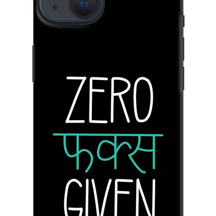 Zero Fucks Given iPhone 13 Hard Case Back Cover by Casekaro
