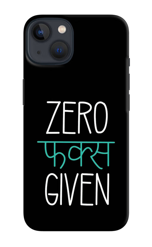 Zero Fucks Given iPhone 13 Hard Case Back Cover by Casekaro