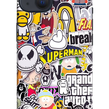 Sticker Bomb iPhone 13 Hard Case Back Cover by Casekaro