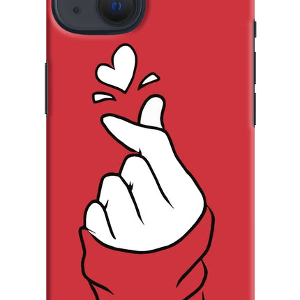 Korean Love Sign iPhone 13 Hard Case Back Cover by Casekaro