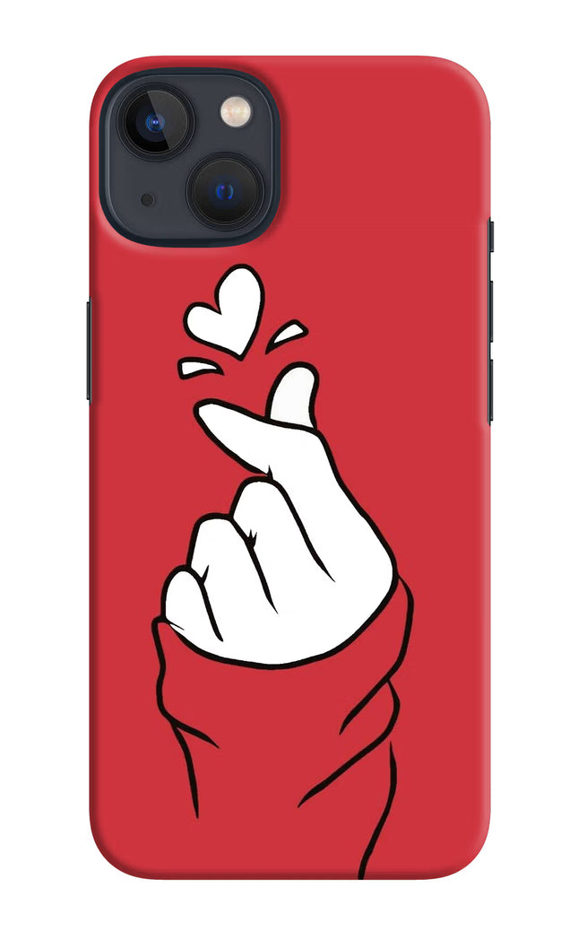 Korean Love Sign iPhone 13 Hard Case Back Cover by Casekaro