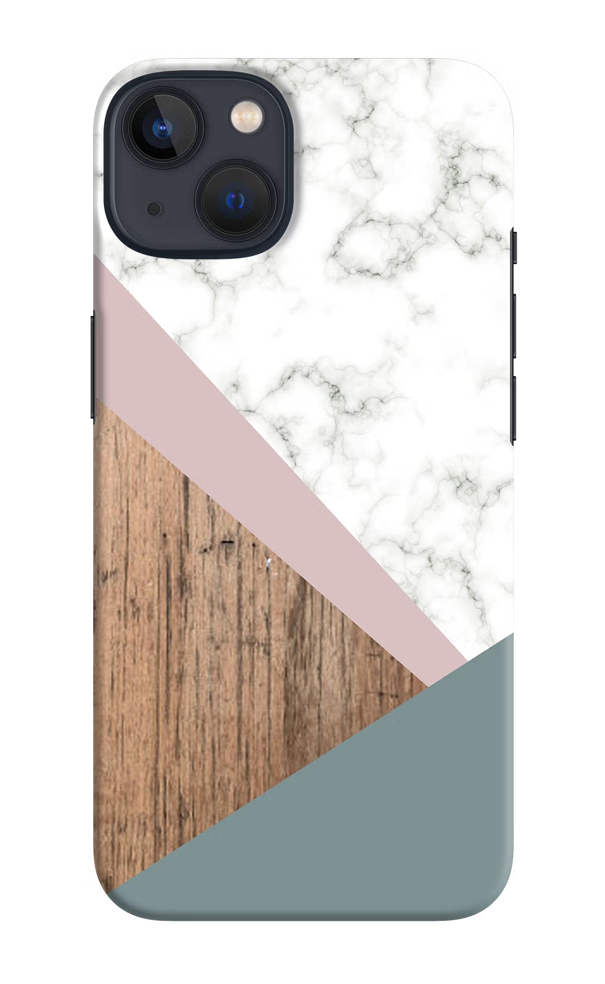 Marble wood Abstract iPhone 13 Hard Case Back Cover by Casekaro