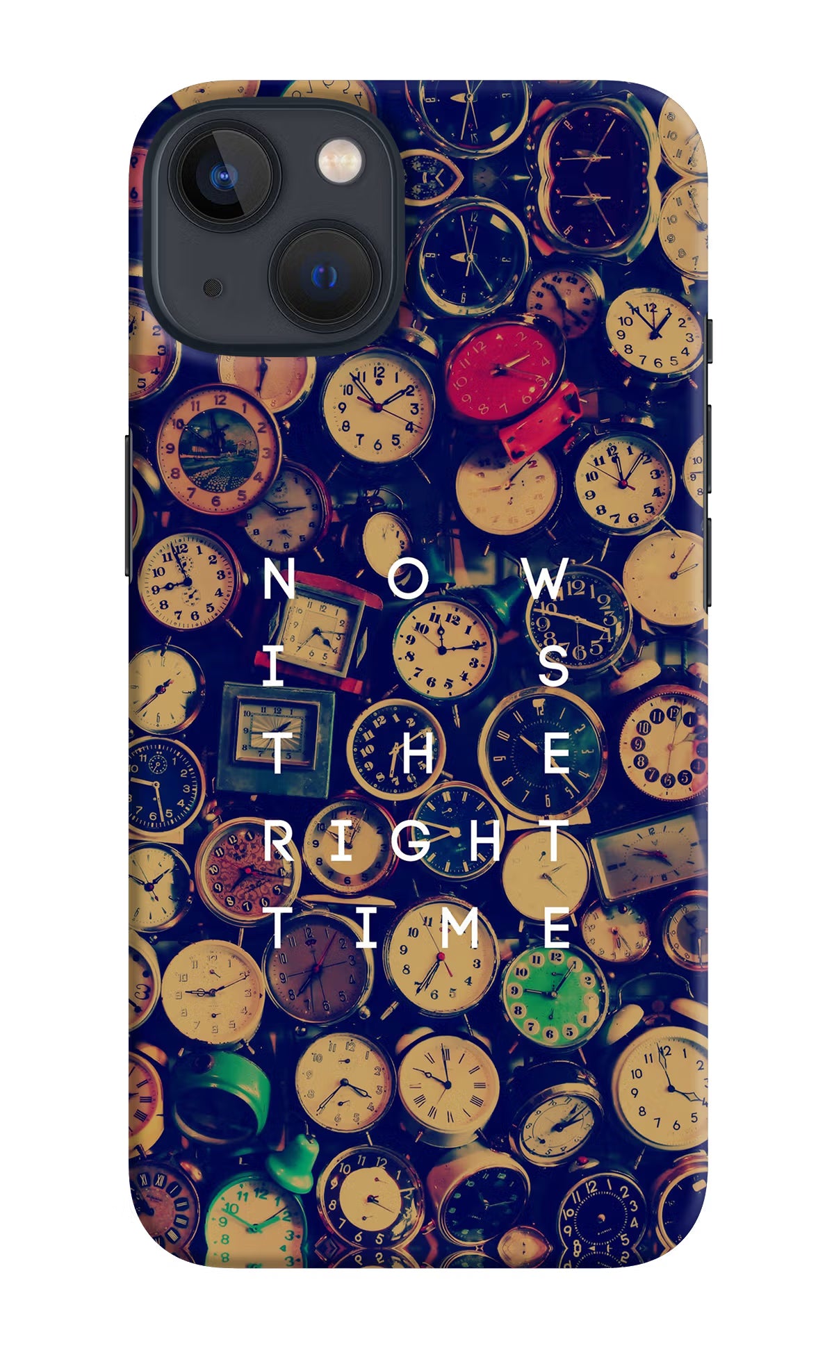 Now is the Right Time Quote iPhone 13 Hard Case Back Cover by Casekaro