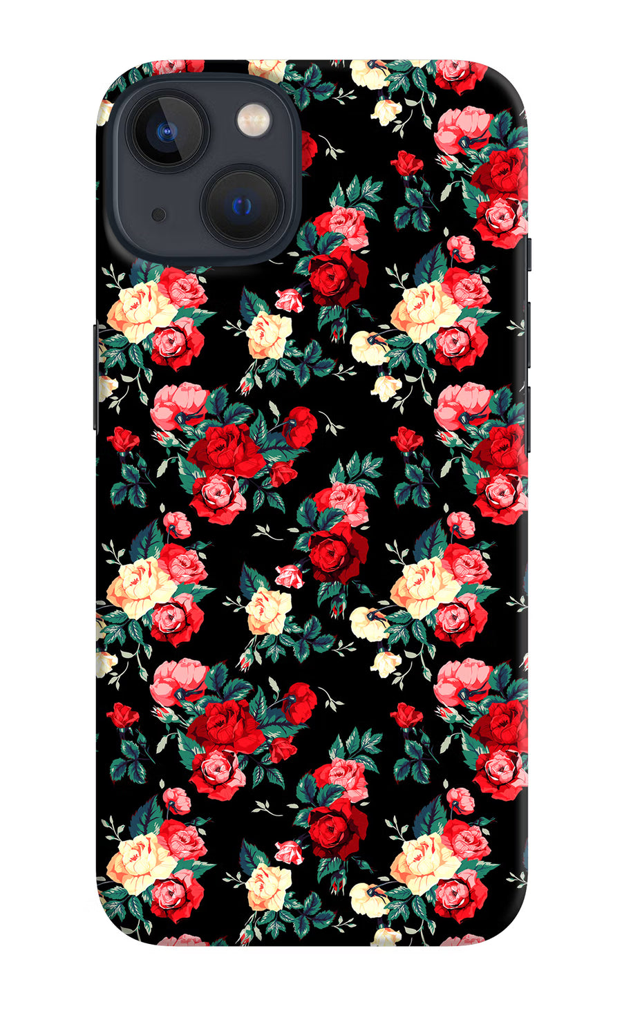 Rose Pattern iPhone 13 Back Cover, Hard case