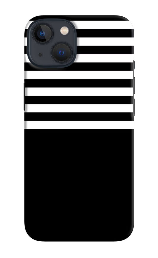 Black and White Print iPhone 13 Hard Case Back Cover by Casekaro