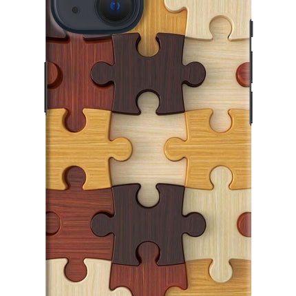 Wooden Puzzle iPhone 13 Hard Case Back Cover by Casekaro