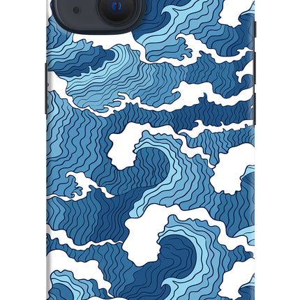 Blue Waves iPhone 13 Hard Case Back Cover by Casekaro