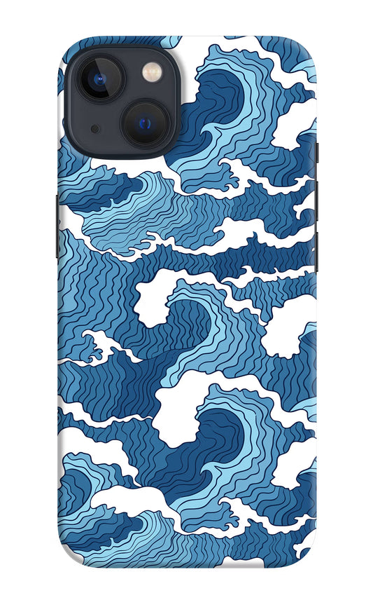 Blue Waves iPhone 13 Hard Case Back Cover by Casekaro