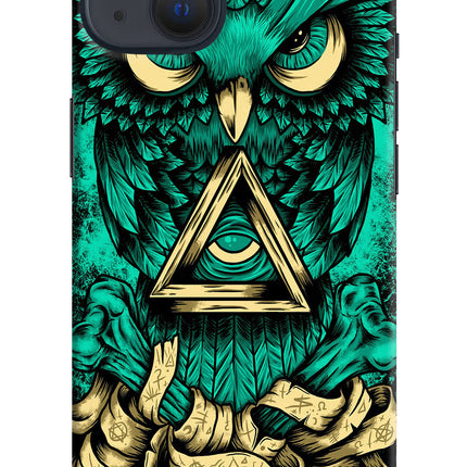 Green Owl iPhone 13 Hard Case Back Cover by Casekaro