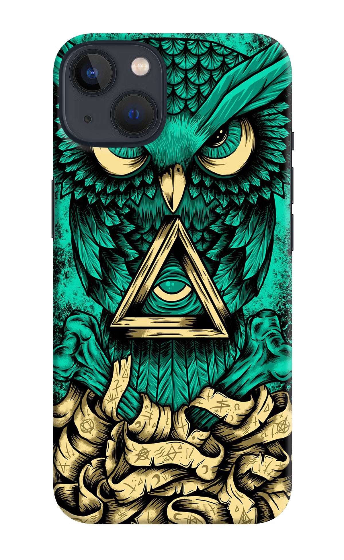 Green Owl iPhone 13 Hard Case Back Cover by Casekaro