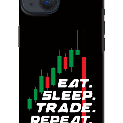 Eat Sleep Trade Repeat iPhone 13 Hard Case Back Cover by Casekaro