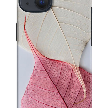 White Pink Leaf iPhone 13 Hard Case Back Cover by Casekaro