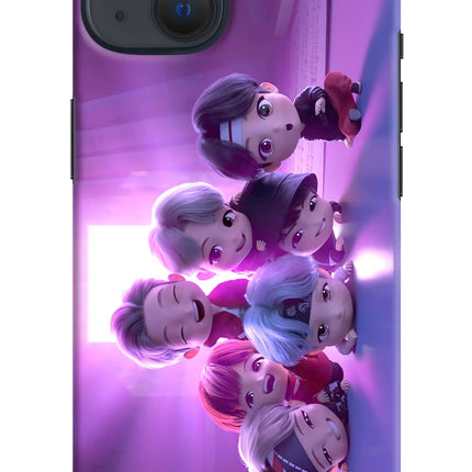 BTS Chibi iPhone 13 Hard Case Back Cover by Casekaro