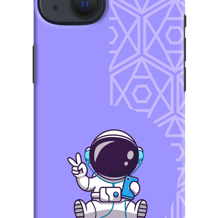 Cute Astronaut Chilling iPhone 13 Hard Case Back Cover by Casekaro