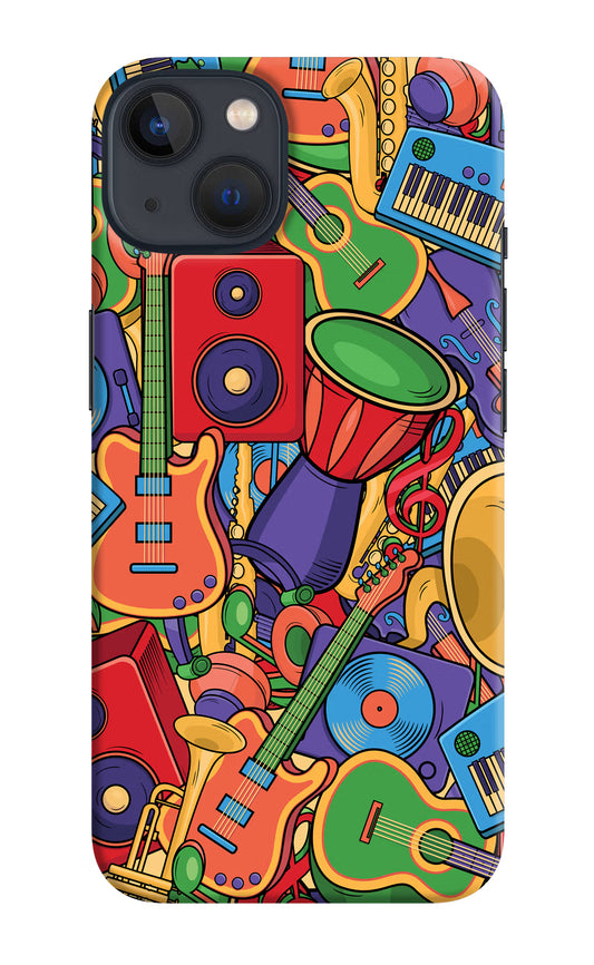 Music Instrument Doodle iPhone 13 Hard Case Back Cover by Casekaro