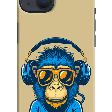 Monkey Headphone iPhone 13 Hard Case Back Cover by Casekaro