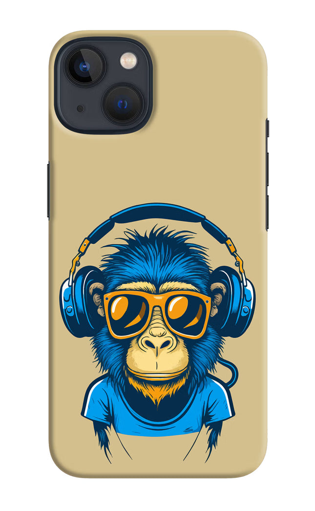 Monkey Headphone iPhone 13 Hard Case Back Cover by Casekaro