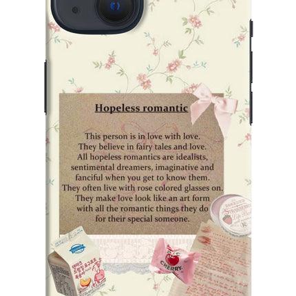 Hopeless Romantic iPhone 13 Hard Case Back Cover by Casekaro
