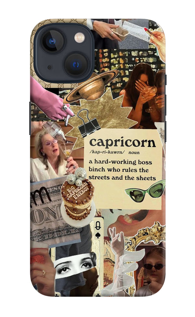 Capricorn Zodiac iPhone 13 Hard Case Back Cover by Casekaro