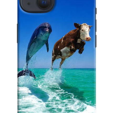 Dolphin vs Cow iPhone 13 Hard Case Back Cover by Casekaro