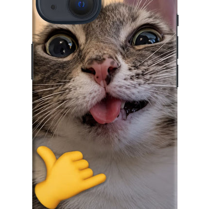 Silly Cat Call iPhone 13 Hard Case Back Cover by Casekaro