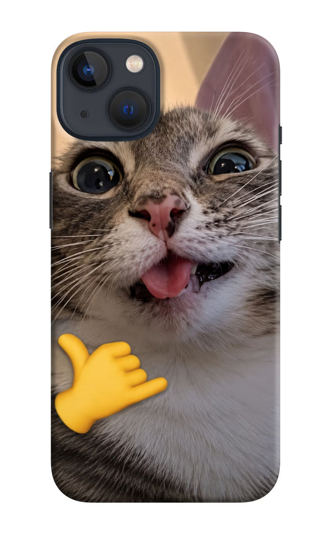 Silly Cat Call iPhone 13 Hard Case Back Cover by Casekaro