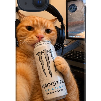 Gamer Cat Energy iPhone 13 Hard Case Back Cover by Casekaro