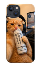 Gamer Cat Energy iPhone 13 Hard Case Back Cover by Casekaro