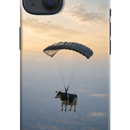 Skydiving Cow iPhone 13 Hard Case Back Cover by Casekaro