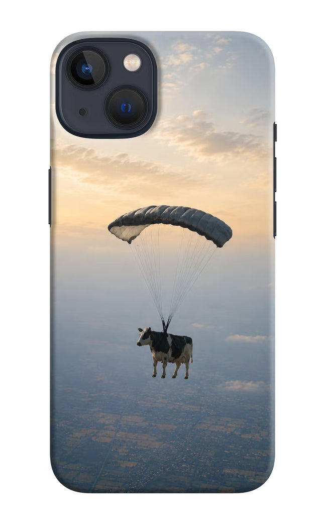 Skydiving Cow iPhone 13 Hard Case Back Cover by Casekaro