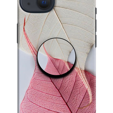White Pink Leaf iPhone 13 Pop Case by Casekaro