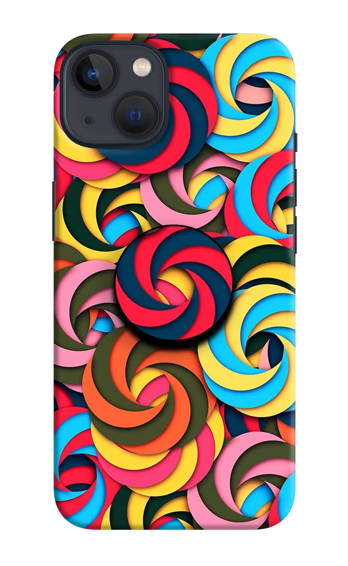 Spiral Pattern iPhone 13 Pop Case by Casekaro