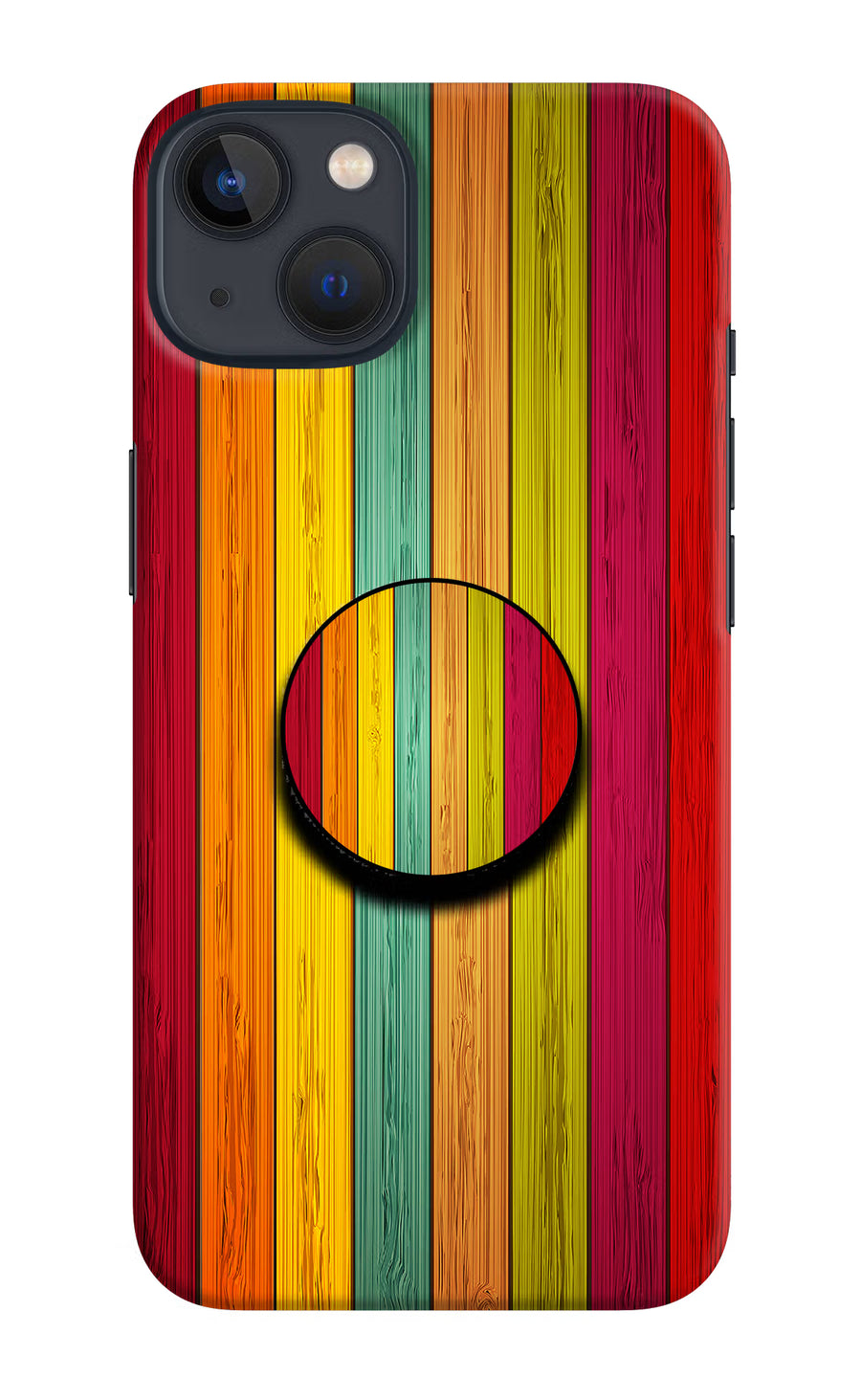 Multicolor Wooden iPhone 13 Pop Case, Hard case