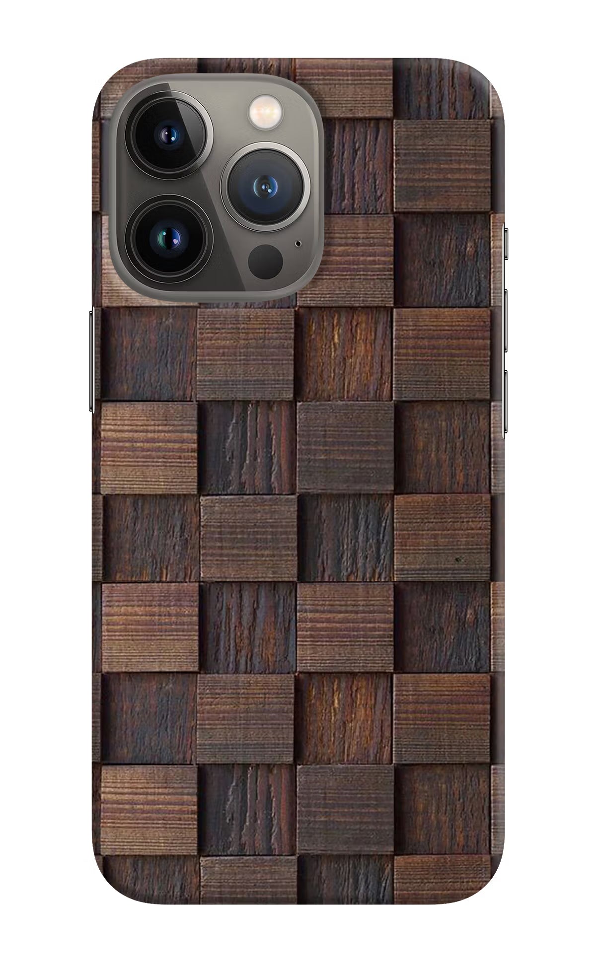 Wooden Cube Design iPhone 13 Pro Hard Case Back Cover by Casekaro