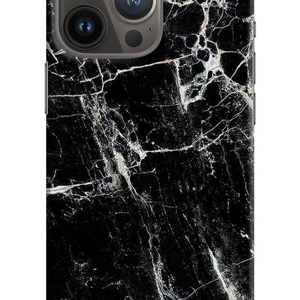 Black Marble Texture iPhone 13 Pro Hard Case Back Cover by Casekaro