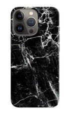 Black Marble Texture iPhone 13 Pro Hard Case Back Cover by Casekaro