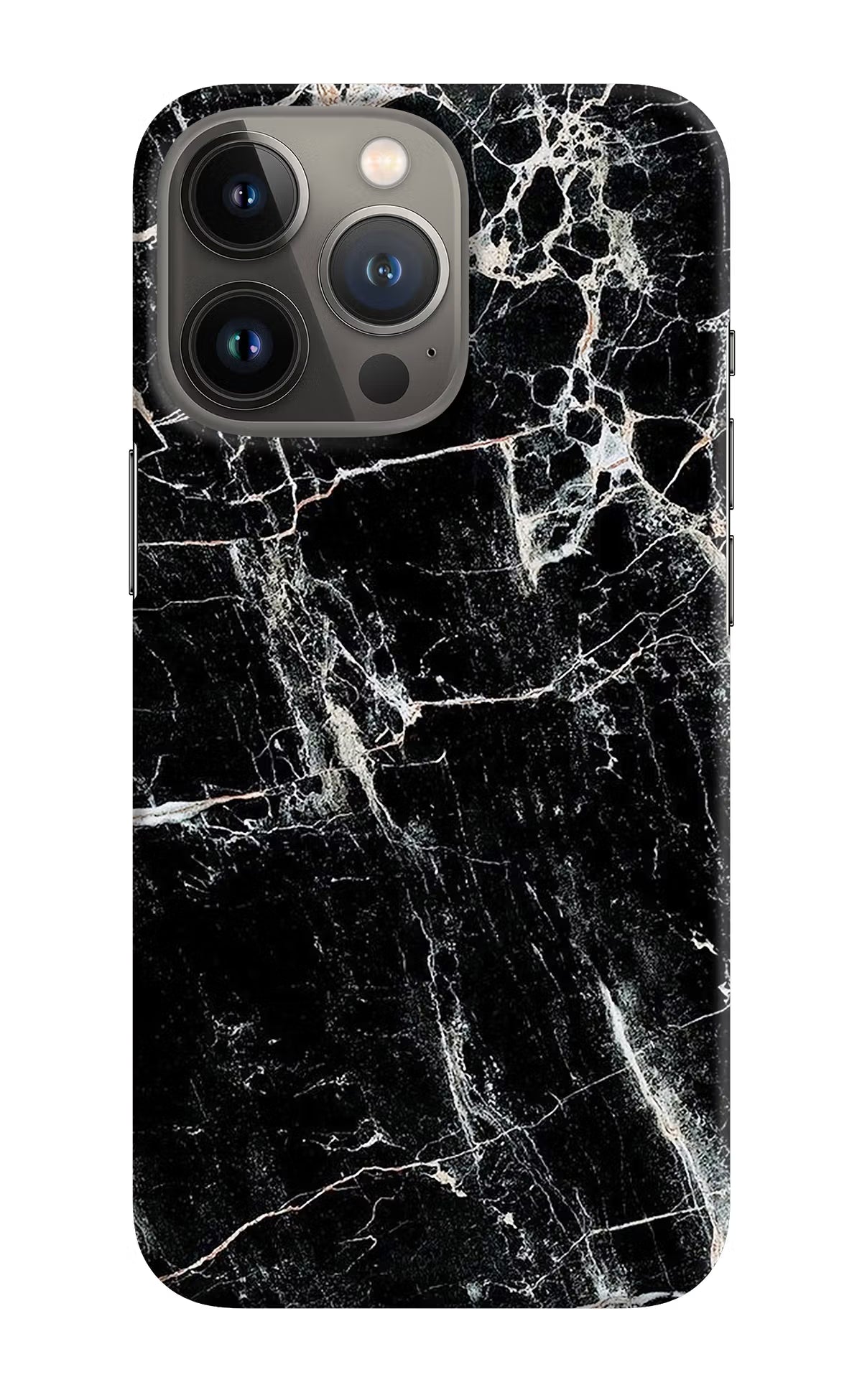 Black Marble Texture iPhone 13 Pro Hard Case Back Cover by Casekaro
