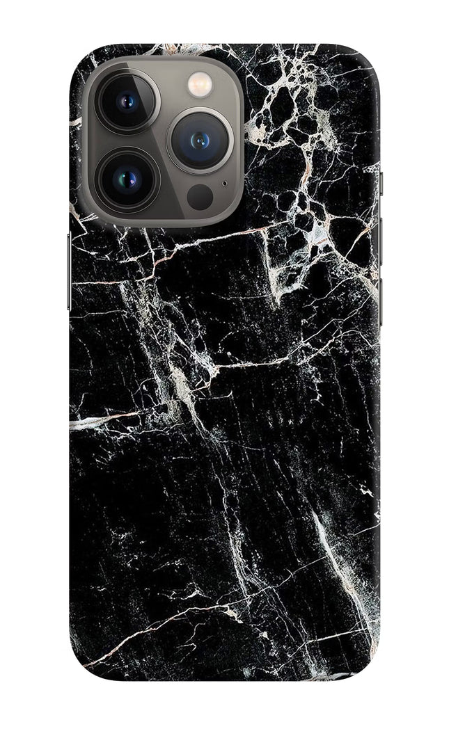Black Marble Texture iPhone 13 Pro Hard Case Back Cover by Casekaro