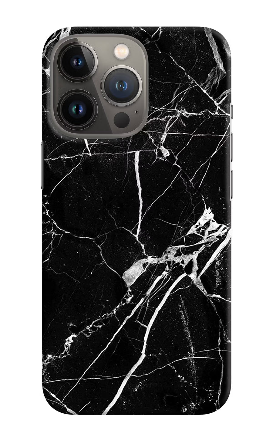 Black Marble Pattern iPhone 13 Pro Back Cover, Hard case