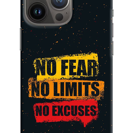 No Fear No Limits No Excuse iPhone 13 Pro Hard Case Back Cover by Casekaro