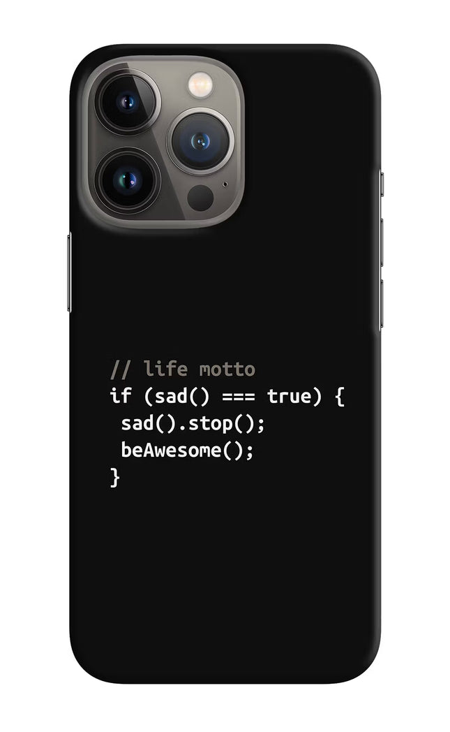 Life Motto Code iPhone 13 Pro Hard Case Back Cover by Casekaro