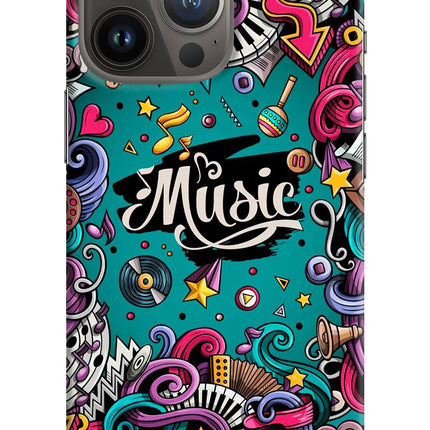 Music Graffiti iPhone 13 Pro Hard Case Back Cover by Casekaro