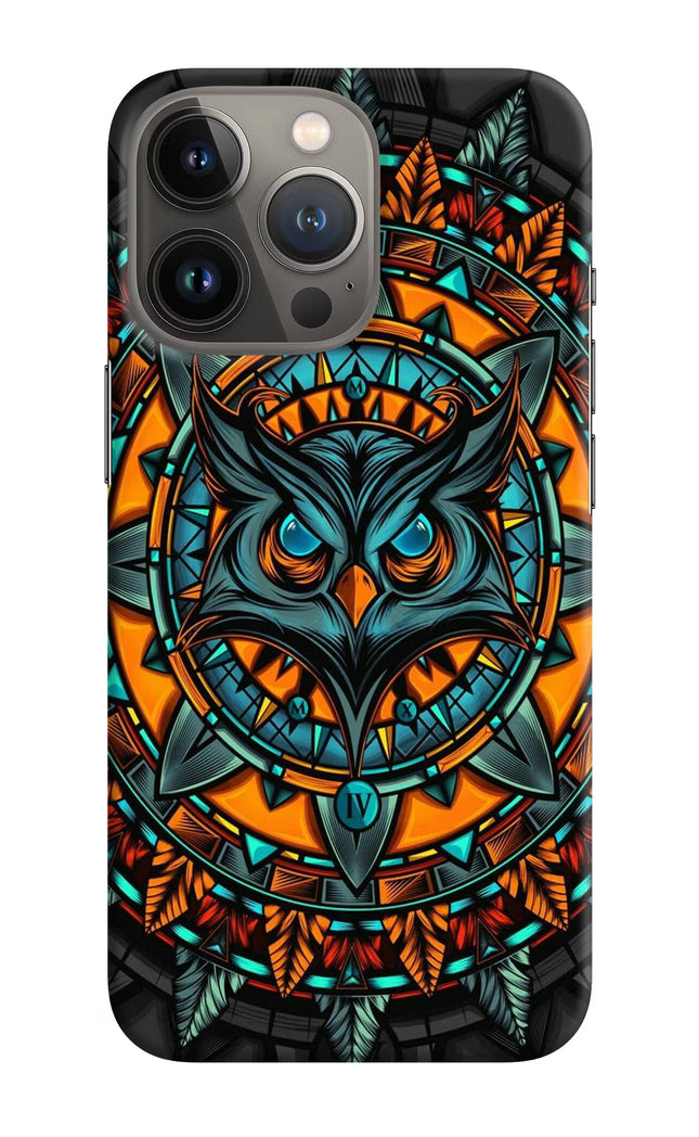 Angry Owl Art iPhone 13 Pro Hard Case Back Cover by Casekaro