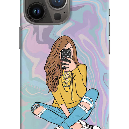 Selfie Girl iPhone 13 Pro Hard Case Back Cover by Casekaro