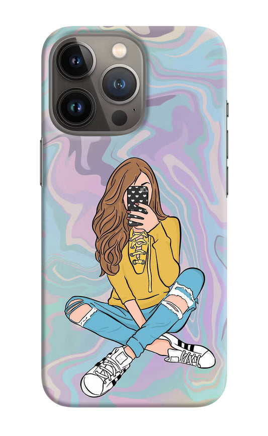Selfie Girl iPhone 13 Pro Hard Case Back Cover by Casekaro