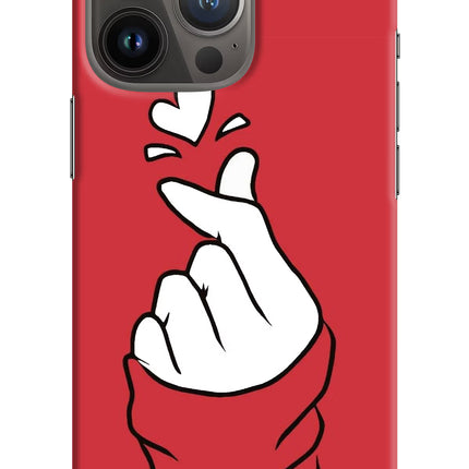 Korean Love Sign iPhone 13 Pro Hard Case Back Cover by Casekaro