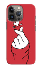Korean Love Sign iPhone 13 Pro Hard Case Back Cover by Casekaro